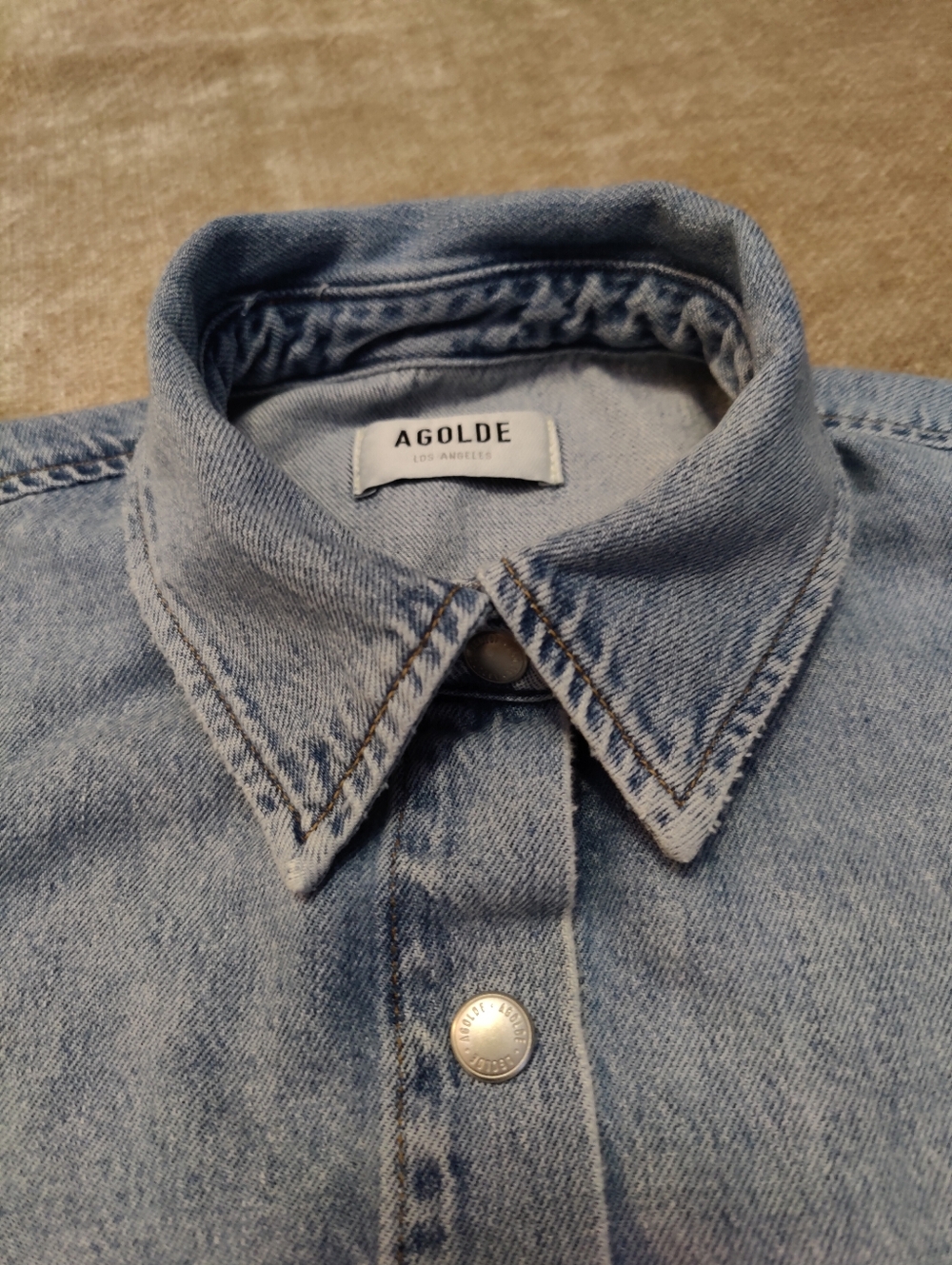 AGOLDE Rona Box Cropped Denim Shirt, size XS - Picture 7 of 16